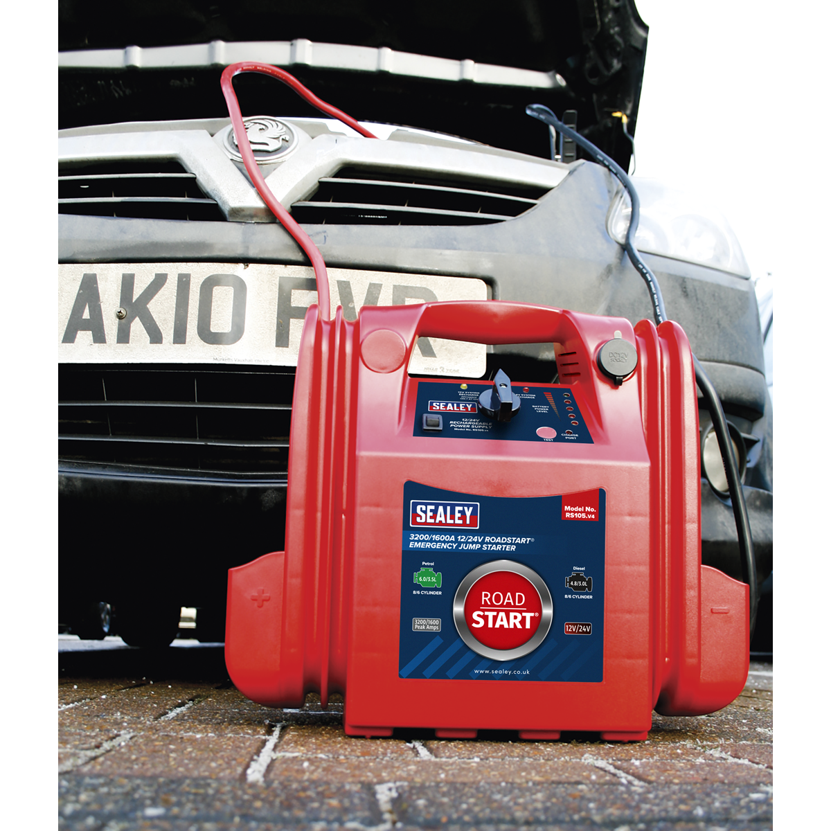 RoadStart® 12/24V Emergency Jump Starter 3200/1600 Peak Amps