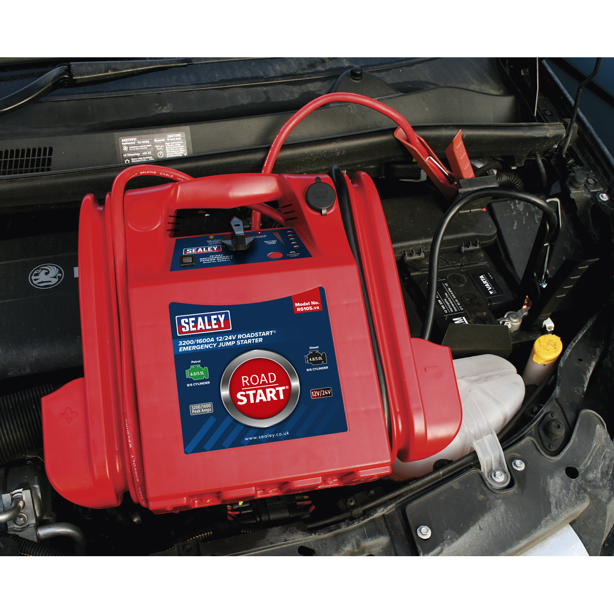 RoadStart® 12/24V Emergency Jump Starter 3200/1600 Peak Amps