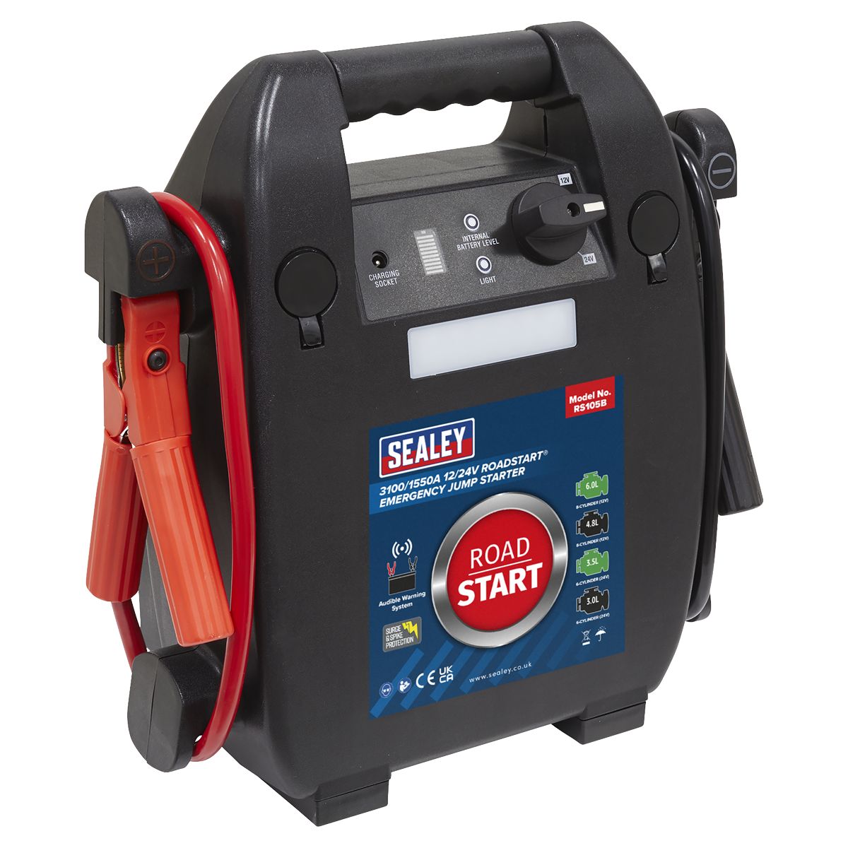 RoadStart® 12/24V Emergency 8-Cylinder Jump Starter 6L
