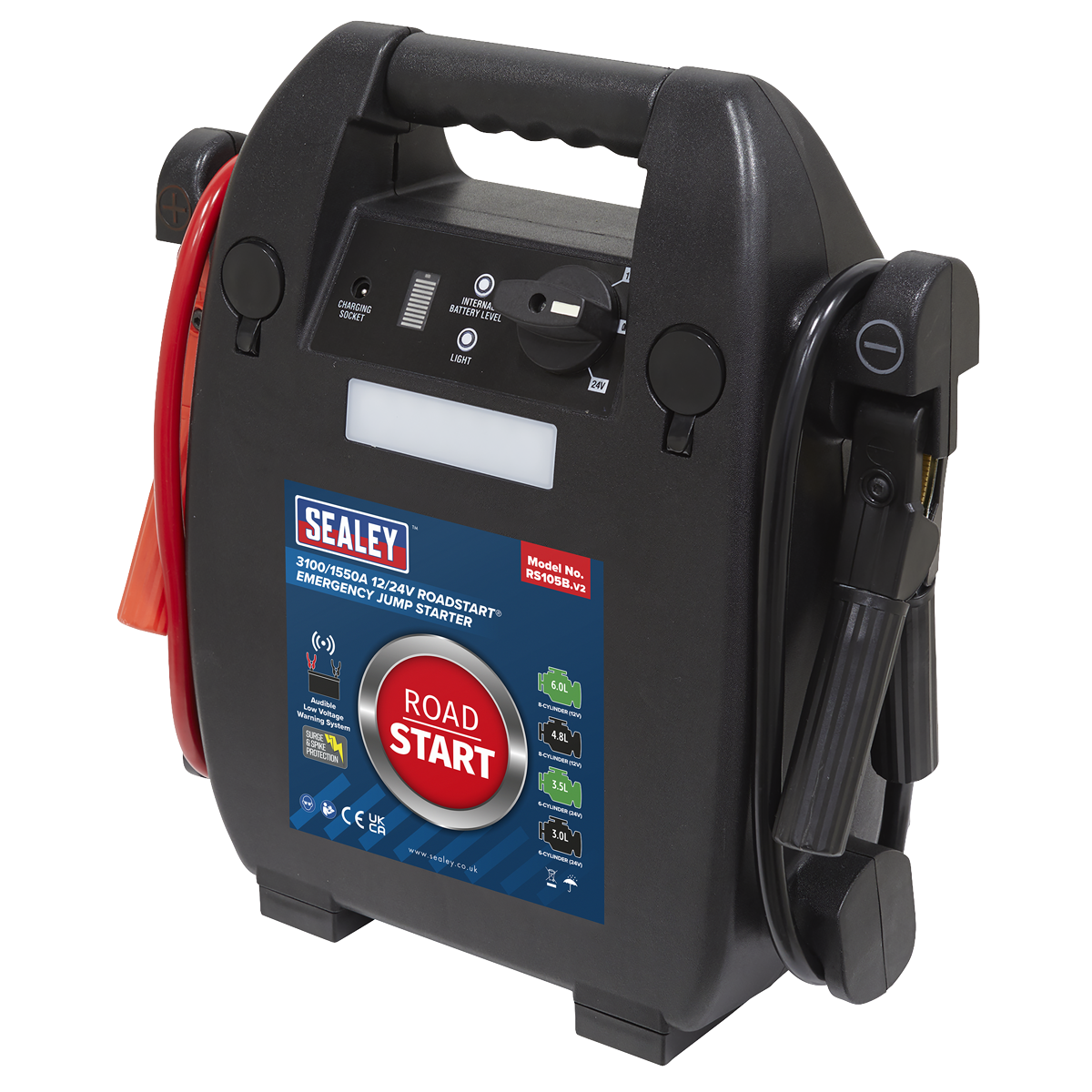 RoadStart® 12/24V Emergency 8-Cylinder Jump Starter 6L
