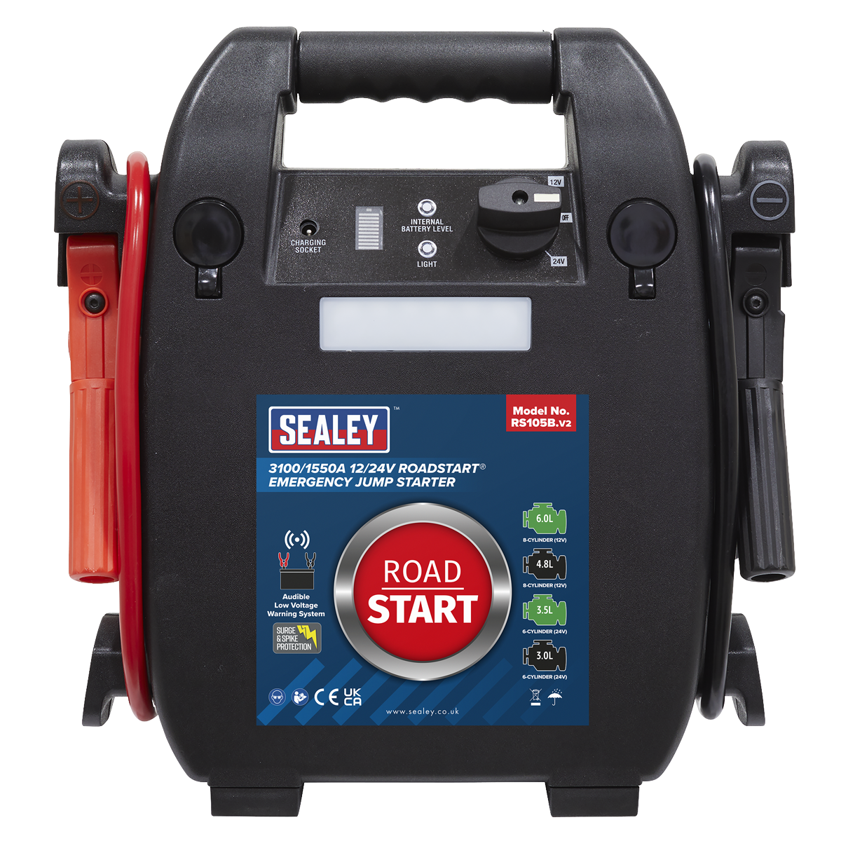 RoadStart® 12/24V Emergency 8-Cylinder Jump Starter 6L