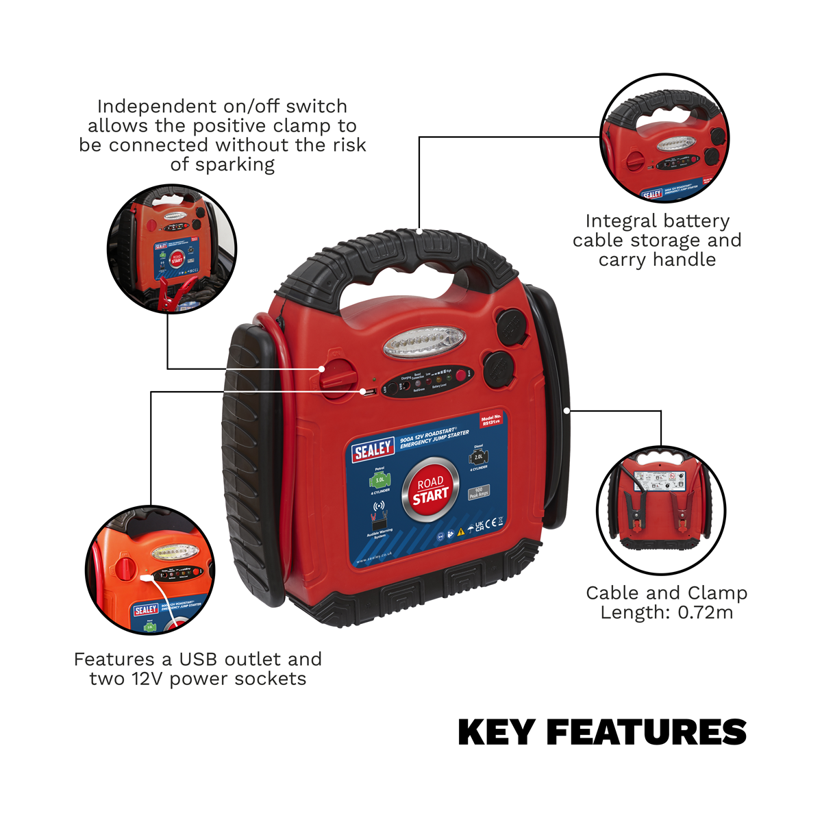 RoadStart® 12V Emergency Jump Starter, 900A (RS131)