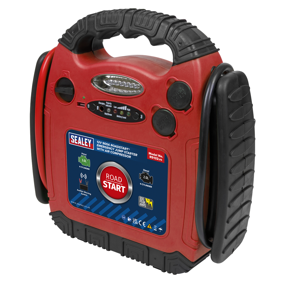 RoadStart® 12V Emergency Jump Starter with Compressor, 900A (RS132)