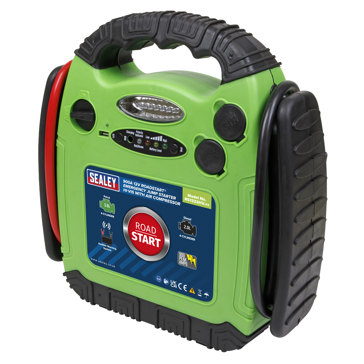 RoadStart® 12V Emergency Jump Starter with Compressor, 900A (RS1322HV)