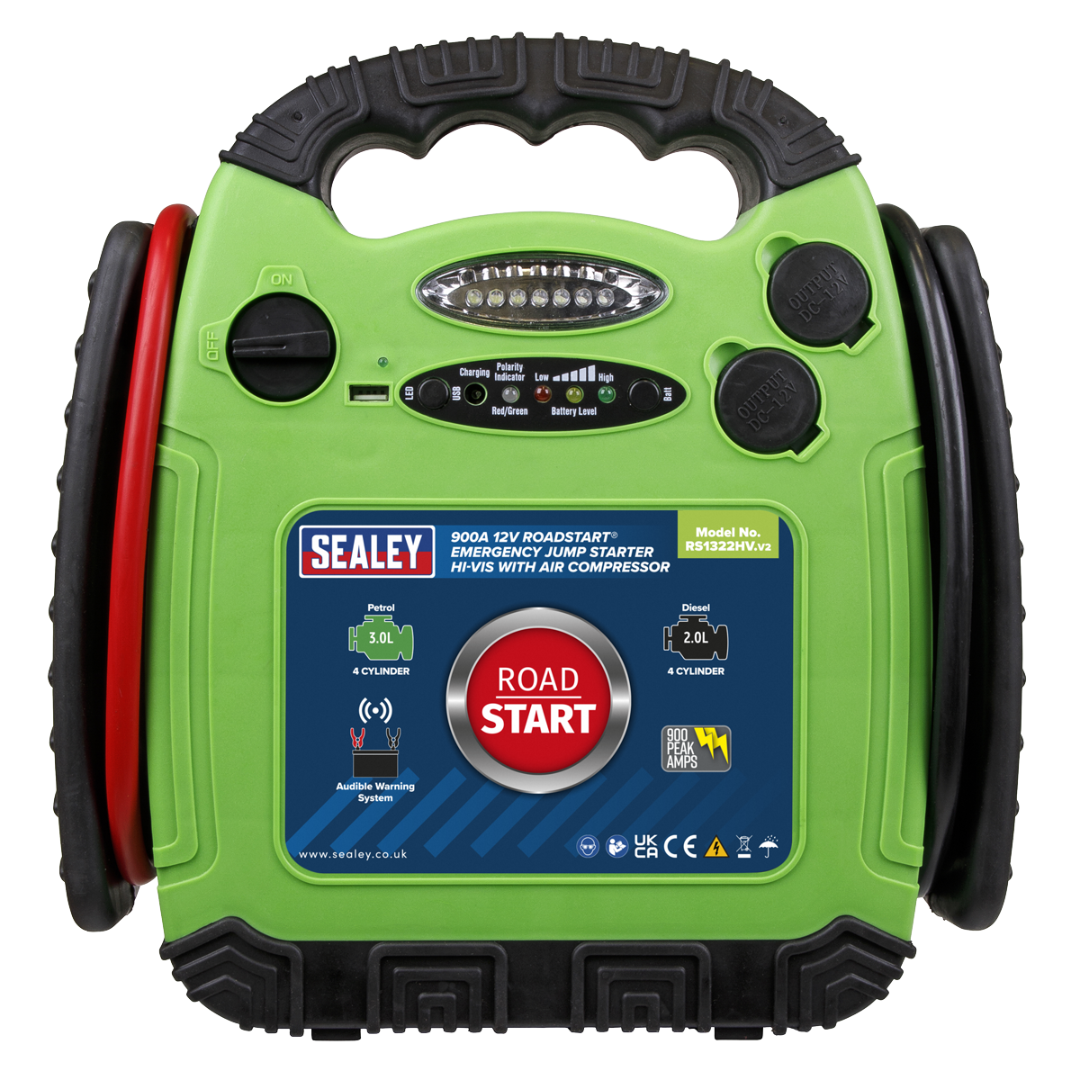 RoadStart® 12V Emergency Jump Starter with Compressor, 900A (RS1322HV)