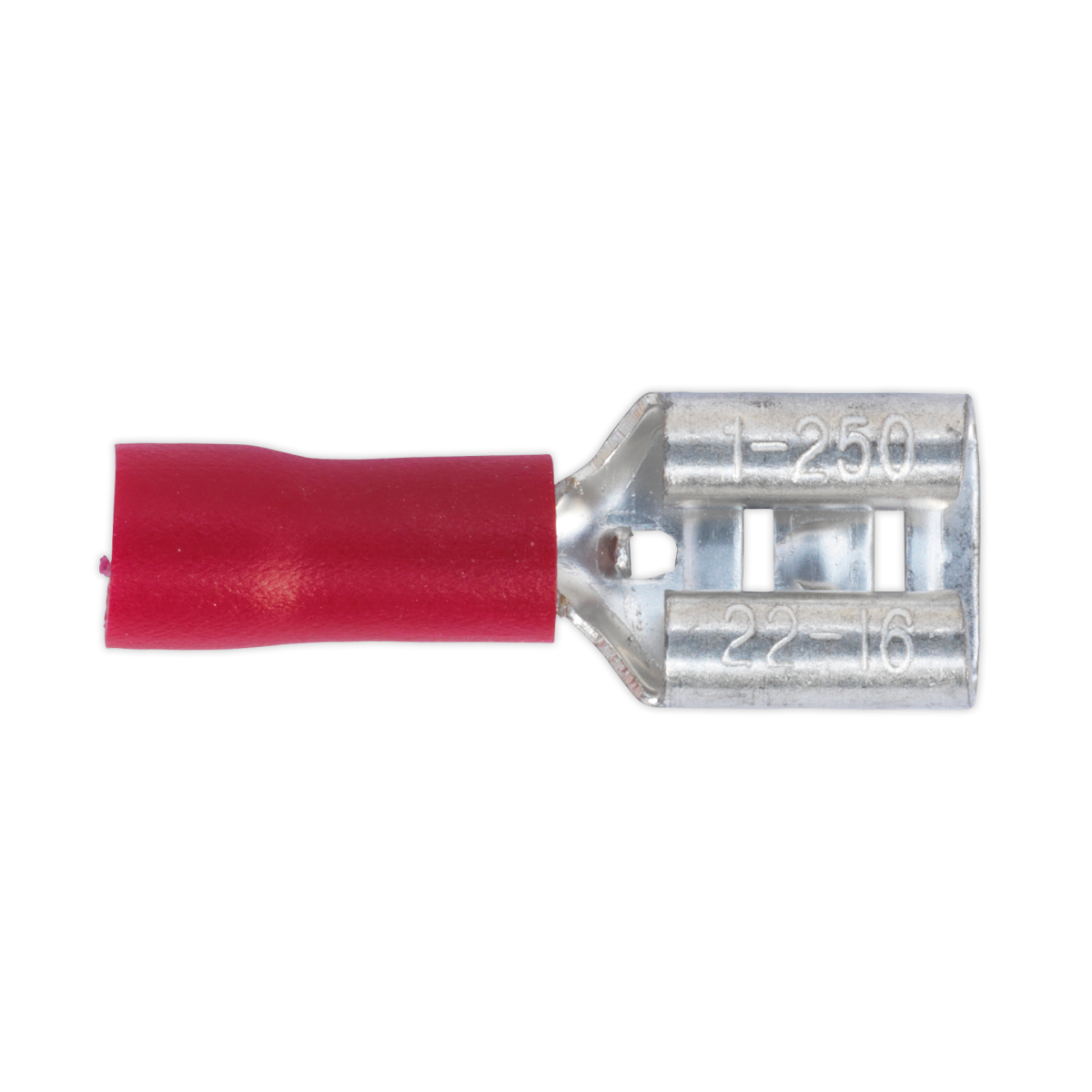Push-On Female Terminal 6.3mm, Red - Pack of 100