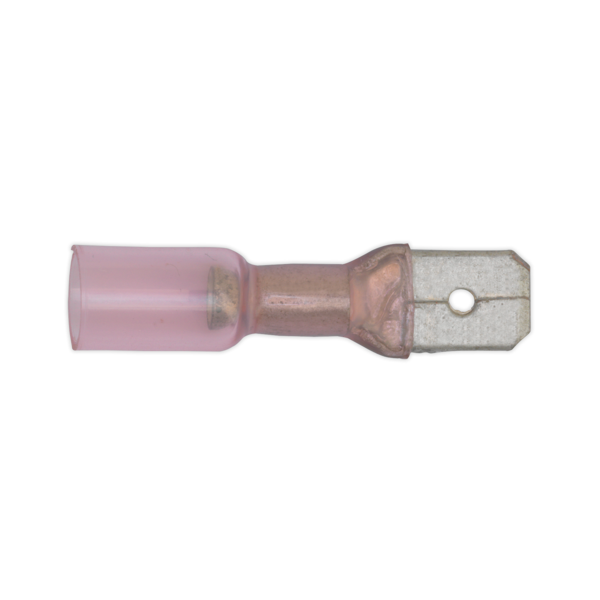 Heat Shrink Push-On Male Terminal 6.3mm, Red - Pack of 25