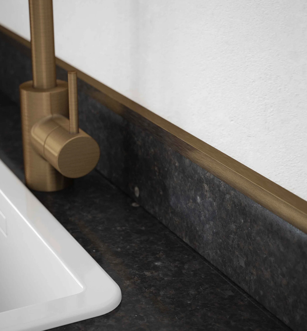 RUK Aluminium Angle Edging Corner Furniture Protection Profile Trim Antique Brass