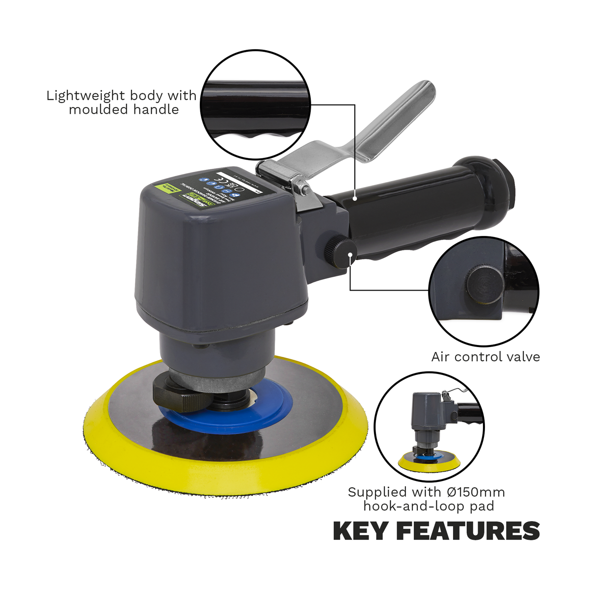 Siegen Air Random Orbital Sander 150mm