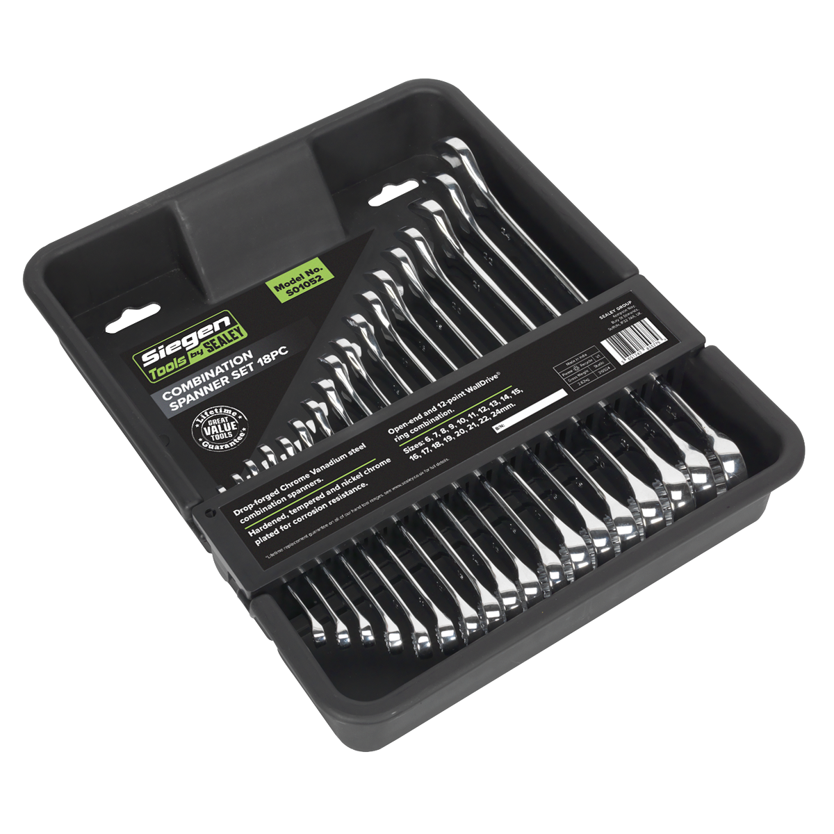 Siegen Combination Spanner Set 18pc