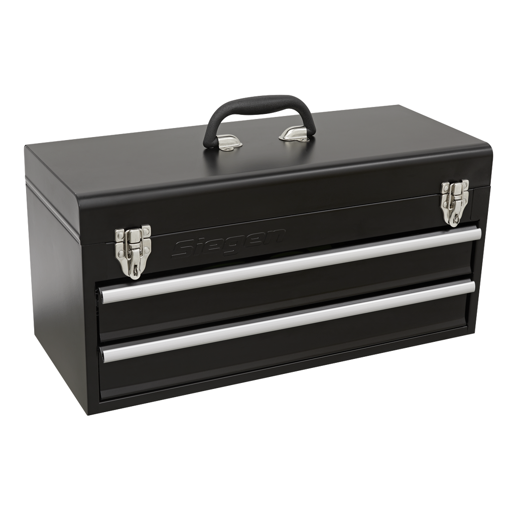 Siegen Portable Tool Chest with Tool Kit, 2 Drawer, Black (S01055) (Factory Refurbished A)