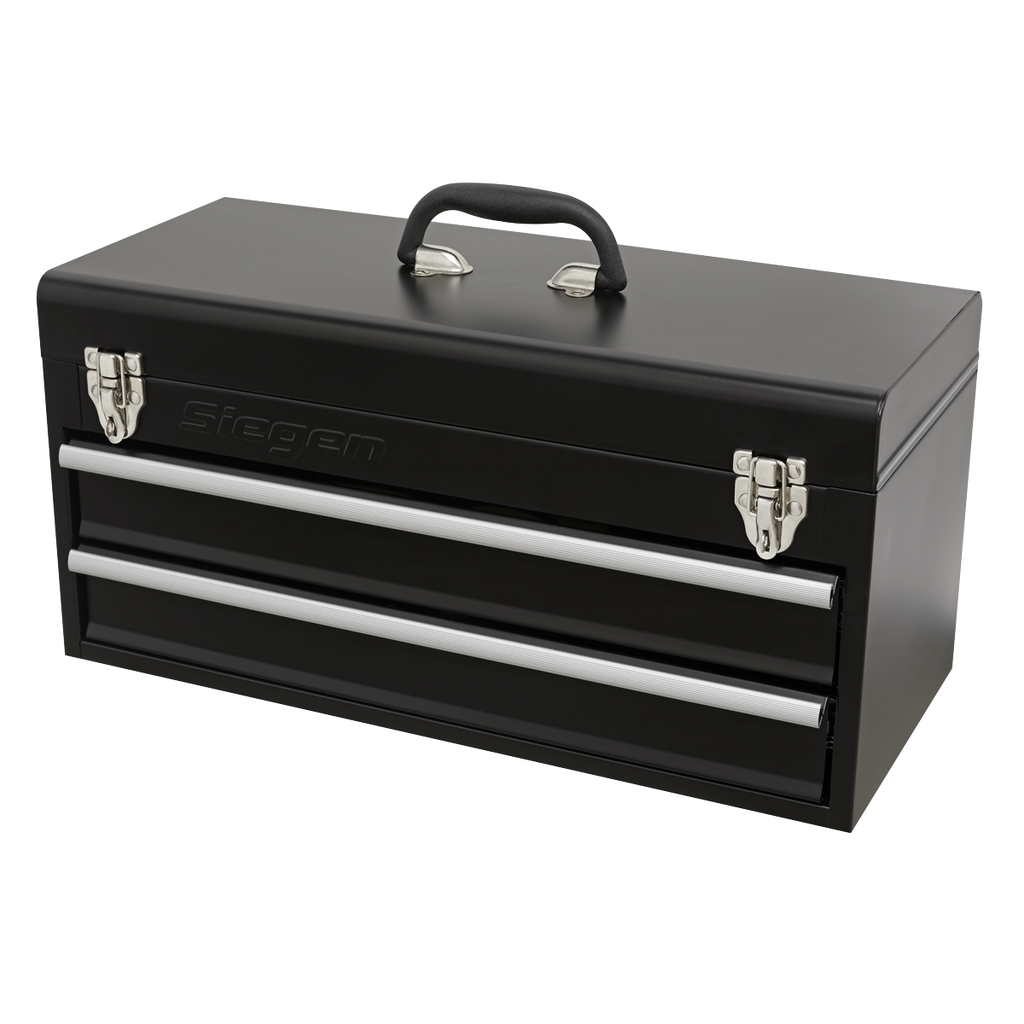Siegen Portable Tool Chest with Tool Kit, 2 Drawer, Black (S01055) (Factory Refurbished A)