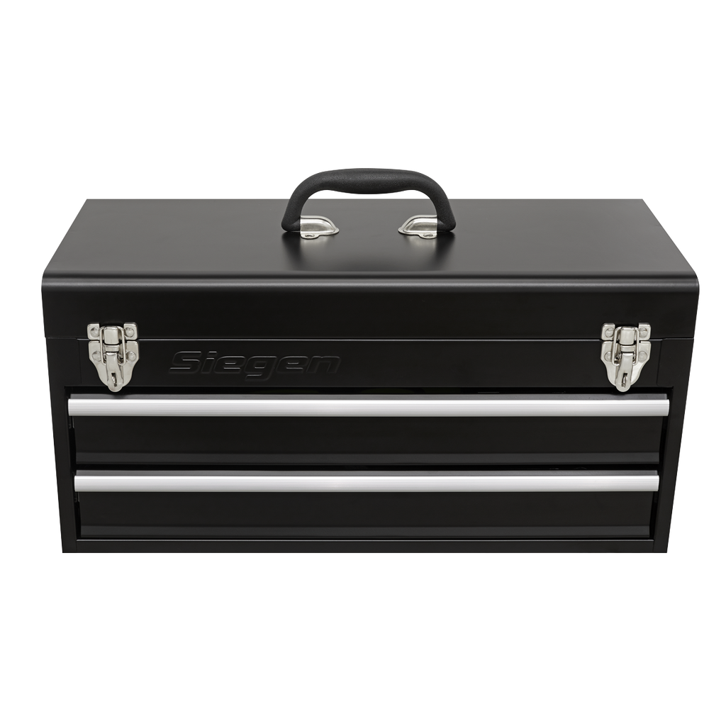 Siegen Portable Tool Chest with Tool Kit, 2 Drawer, Black (S01055) (Factory Refurbished A)