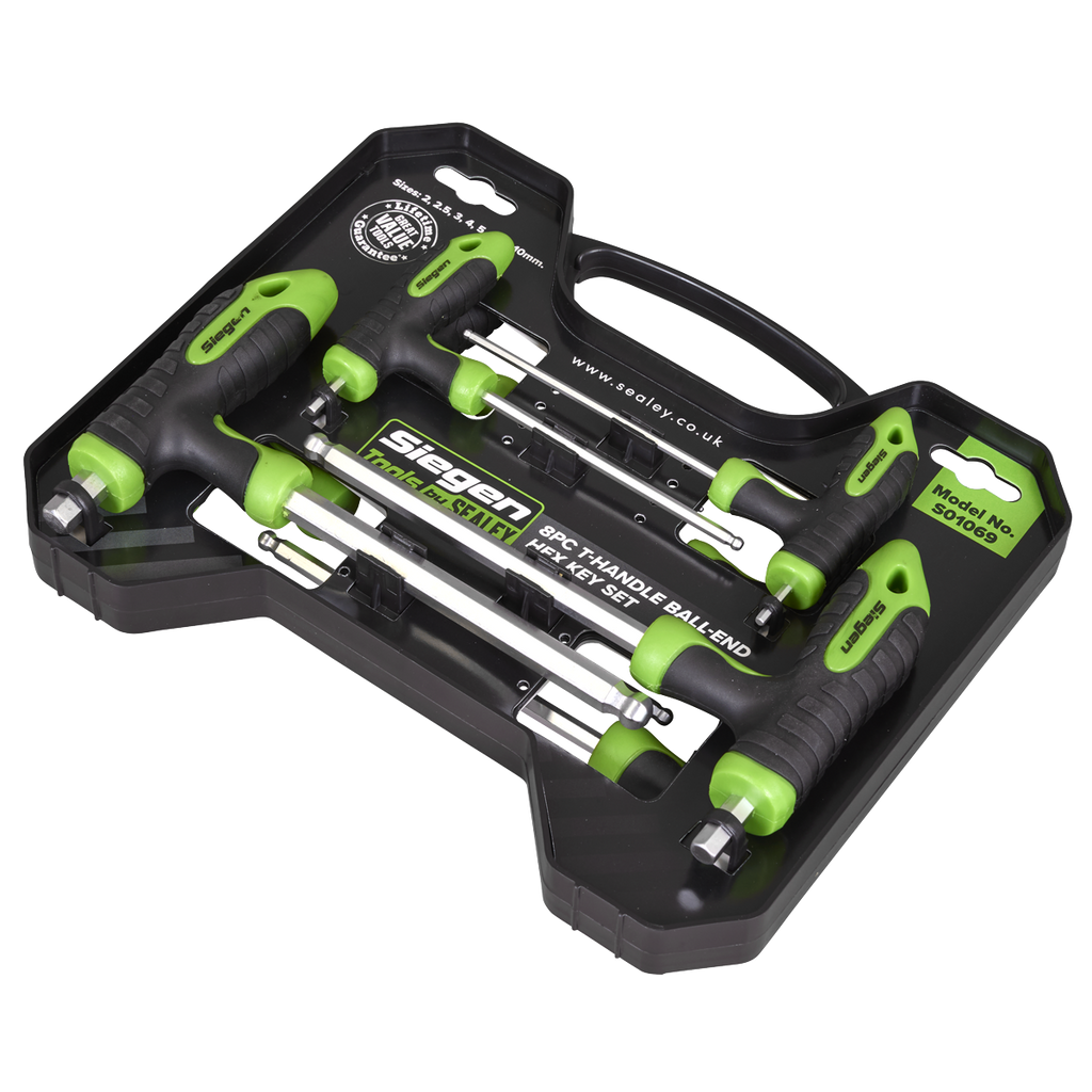 Siegen T-Handle Ball-End Hex Key Set 8pc