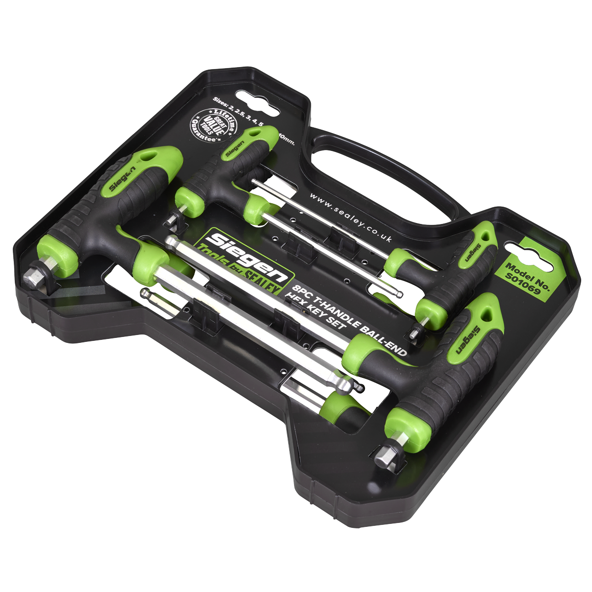 Siegen T-Handle Ball-End Hex Key Set 8pc