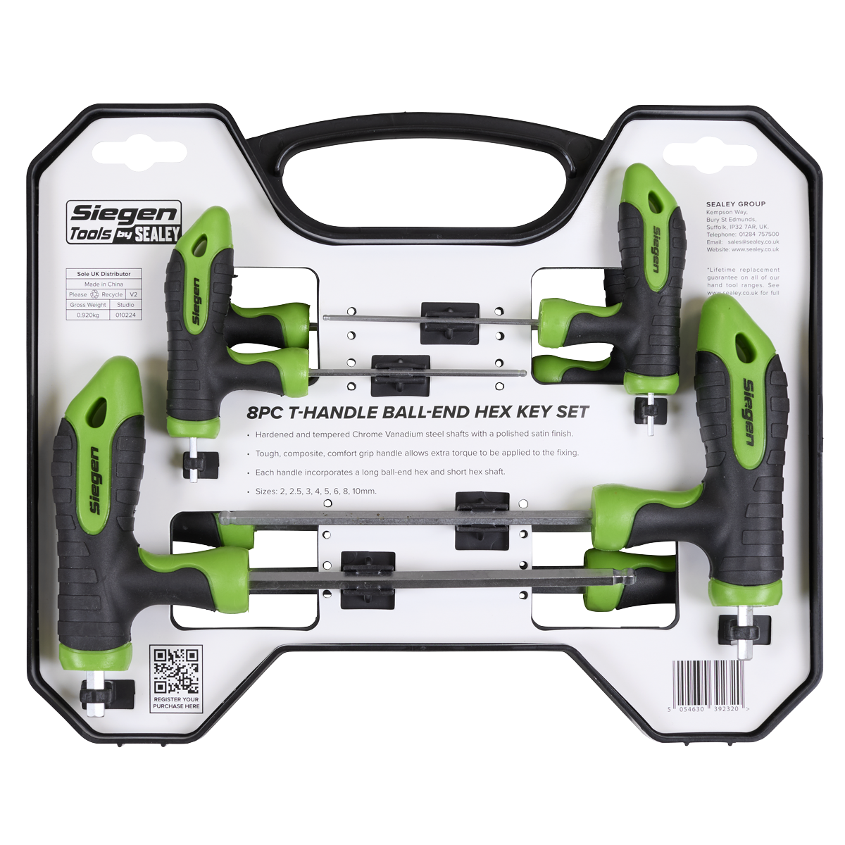 Siegen T-Handle Ball-End Hex Key Set 8pc