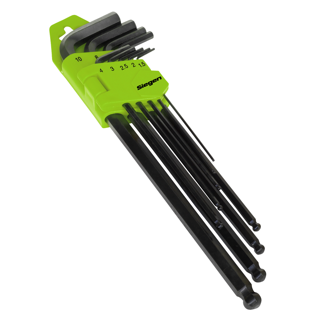 Siegen Extra-Long Ball-End Hex Key Set 9pc
