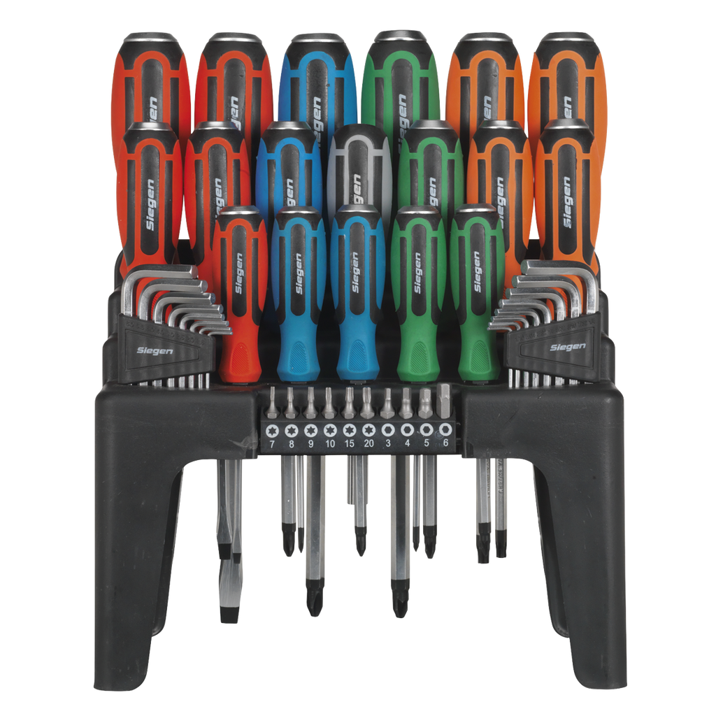 Siegen Hammer-Thru Screwdriver, Hex Key & Bit Set 44pc