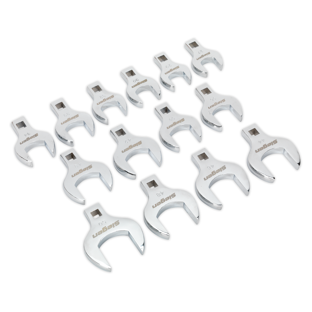 Siegen Crow's Foot Open End Spanner Set 1/2"Sq Drive 14pc