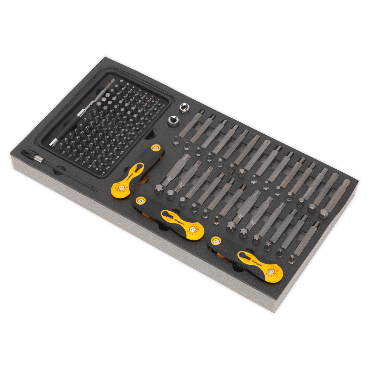 Siegen Specialised Bit Set & Folding Hex Keys with Tool Tray