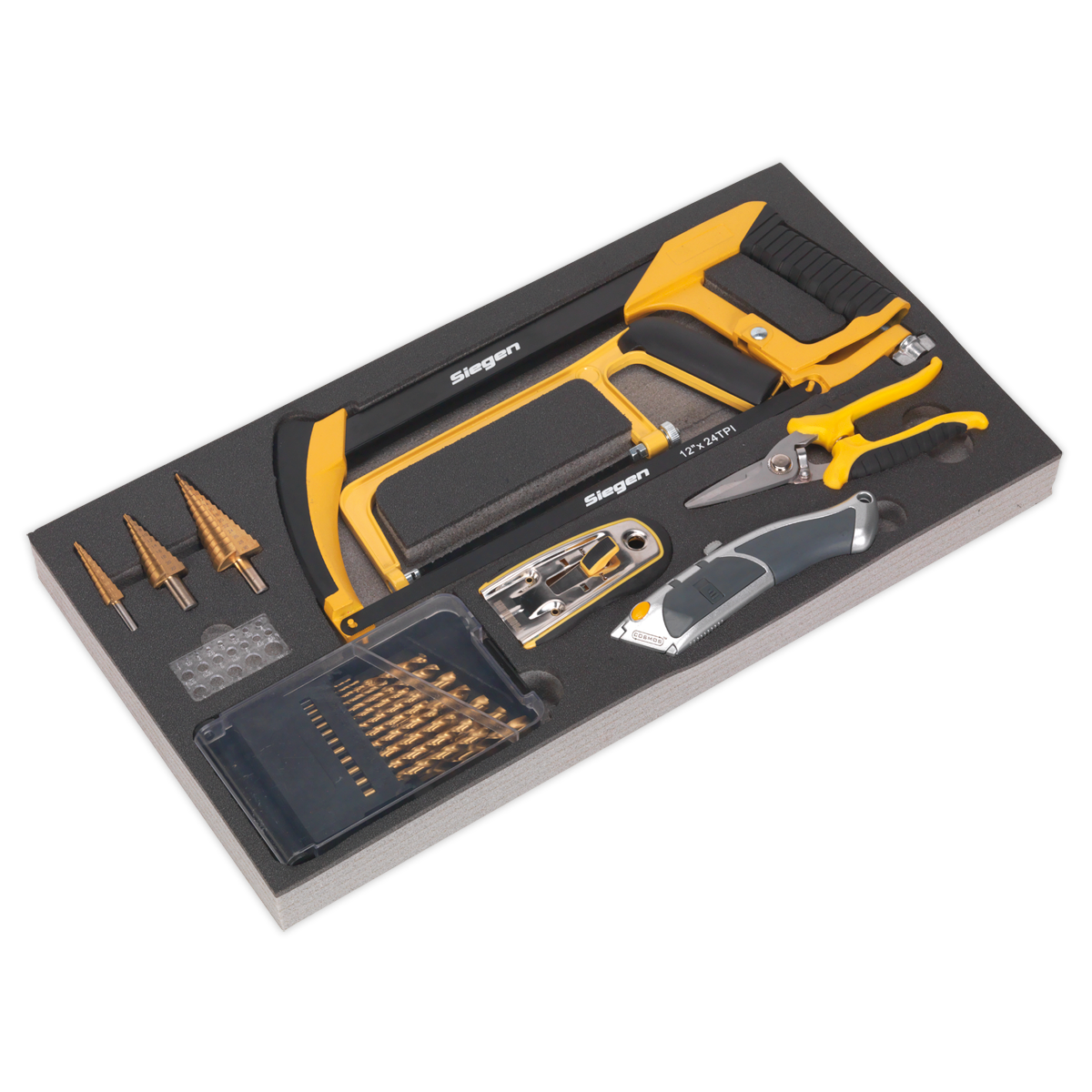 Siegen Cutting & Drilling Set with Tool Tray 28pc