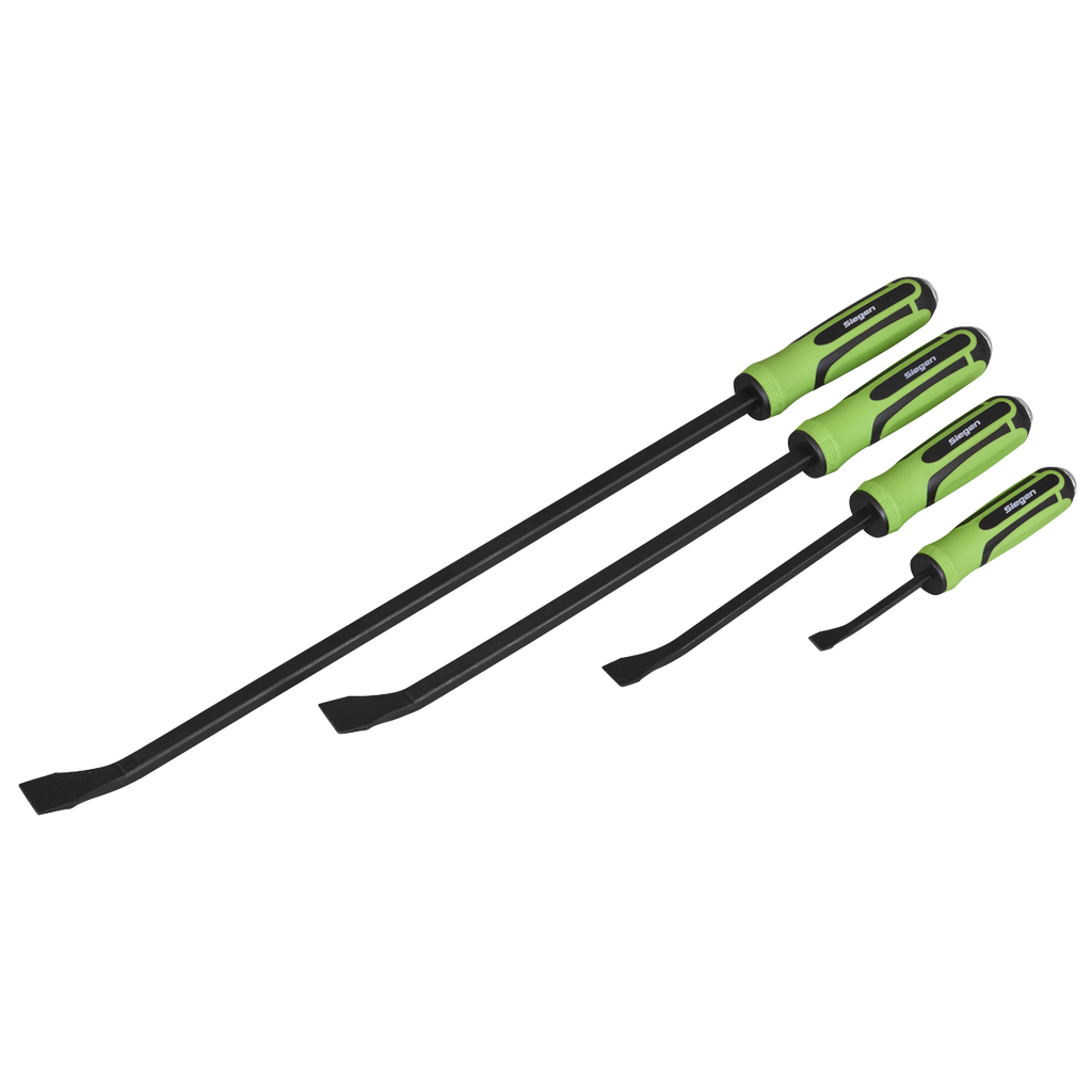 Siegen Heavy-Duty Angled Pry Bar Set with Hammer Cap 4pc
