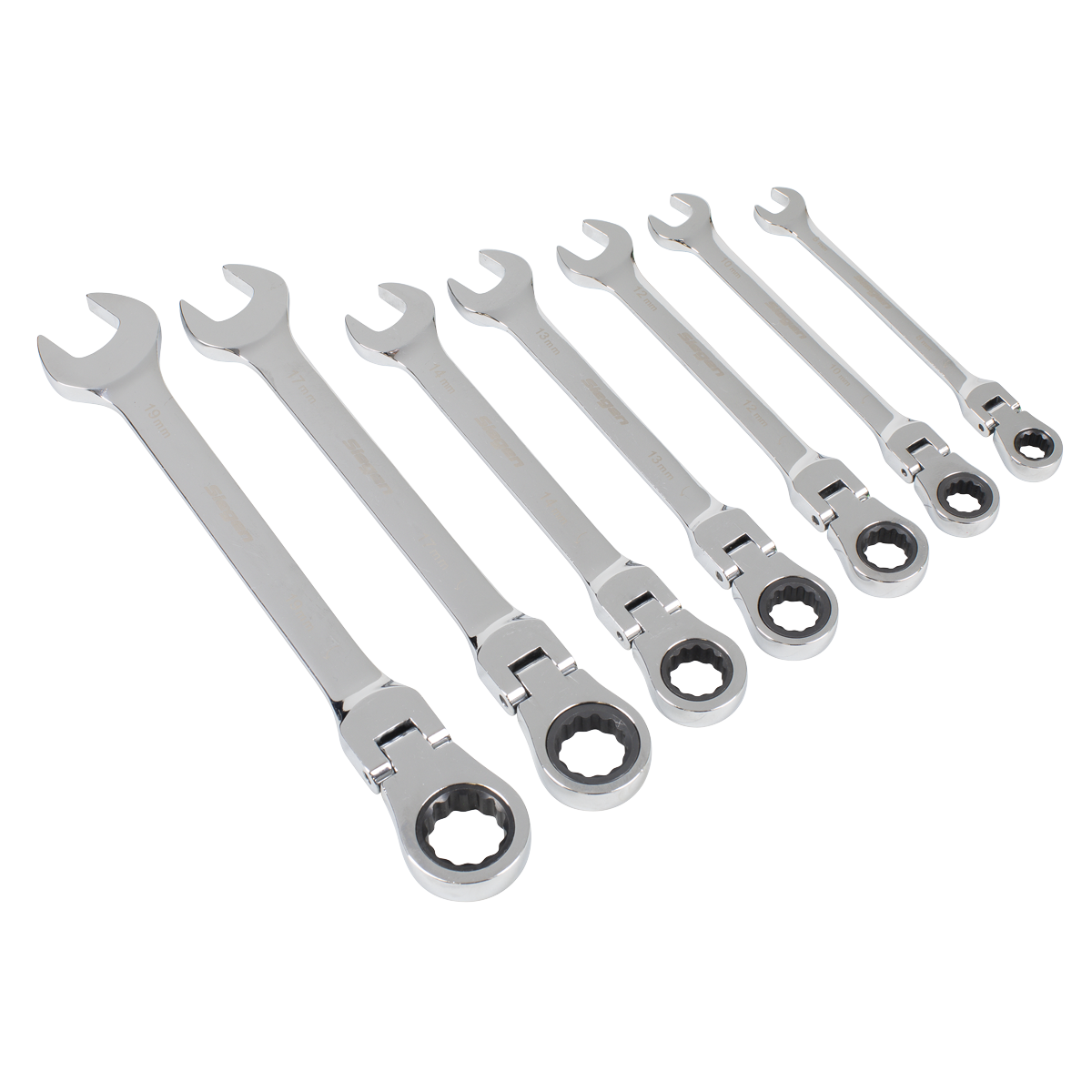 Flexi-Head Combination Ratchet Spanner Set 7pc