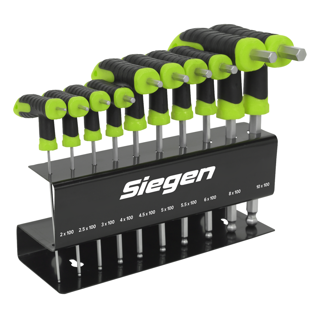 Siegen T-Handle Ball-End Hex Key Set 10pc