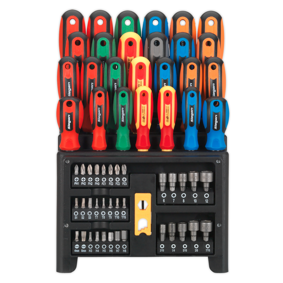 Sealey Screwdriver, Bit & Nut Driver Set 61pc - A