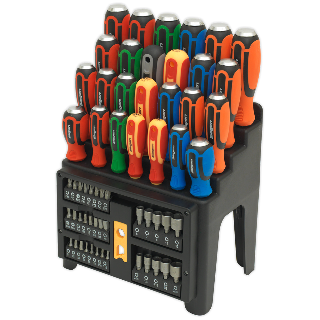 Siegen Hammer-Thru Screwdriver, Bit & Nut Driver Set 61pc