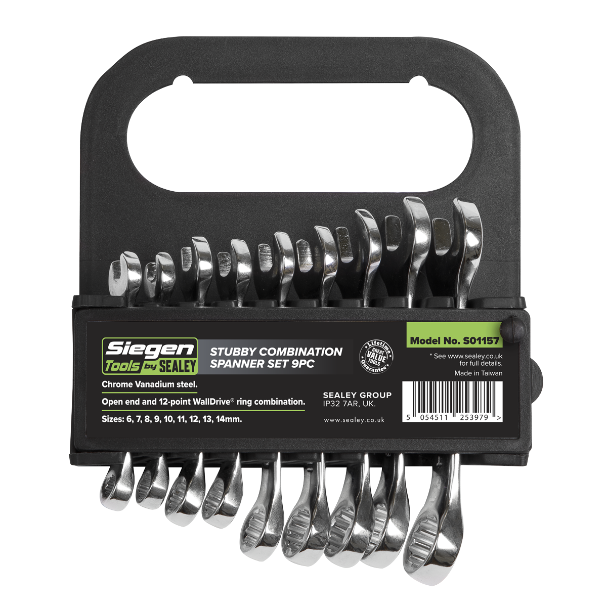 Siegen Stubby Combination Spanner Set 9pc
