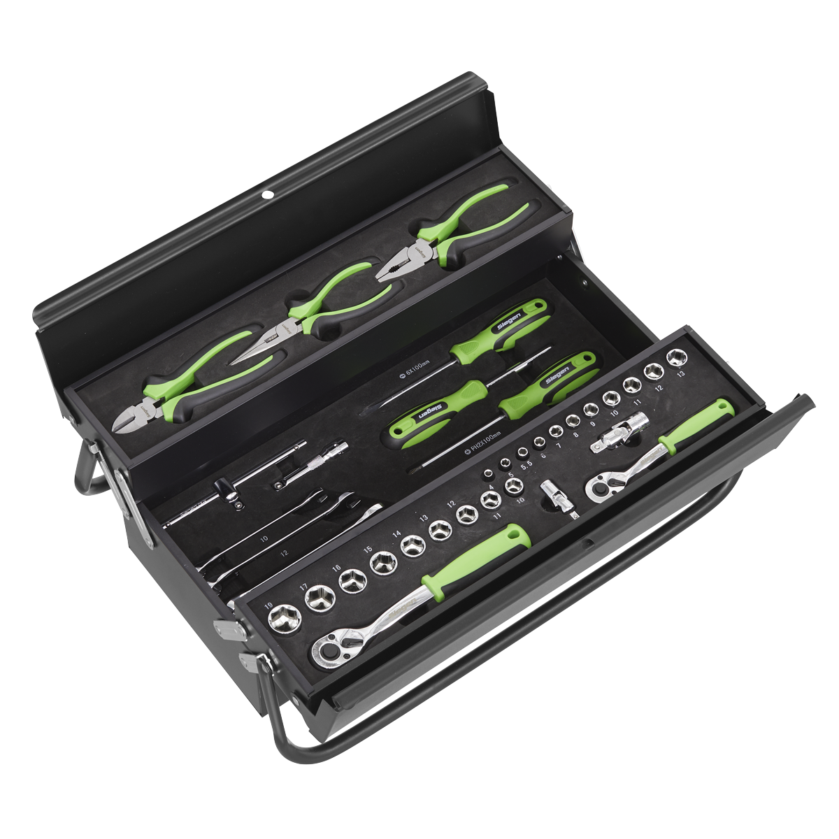 Siegen Cantilever Toolbox with Tool Kit 70pc