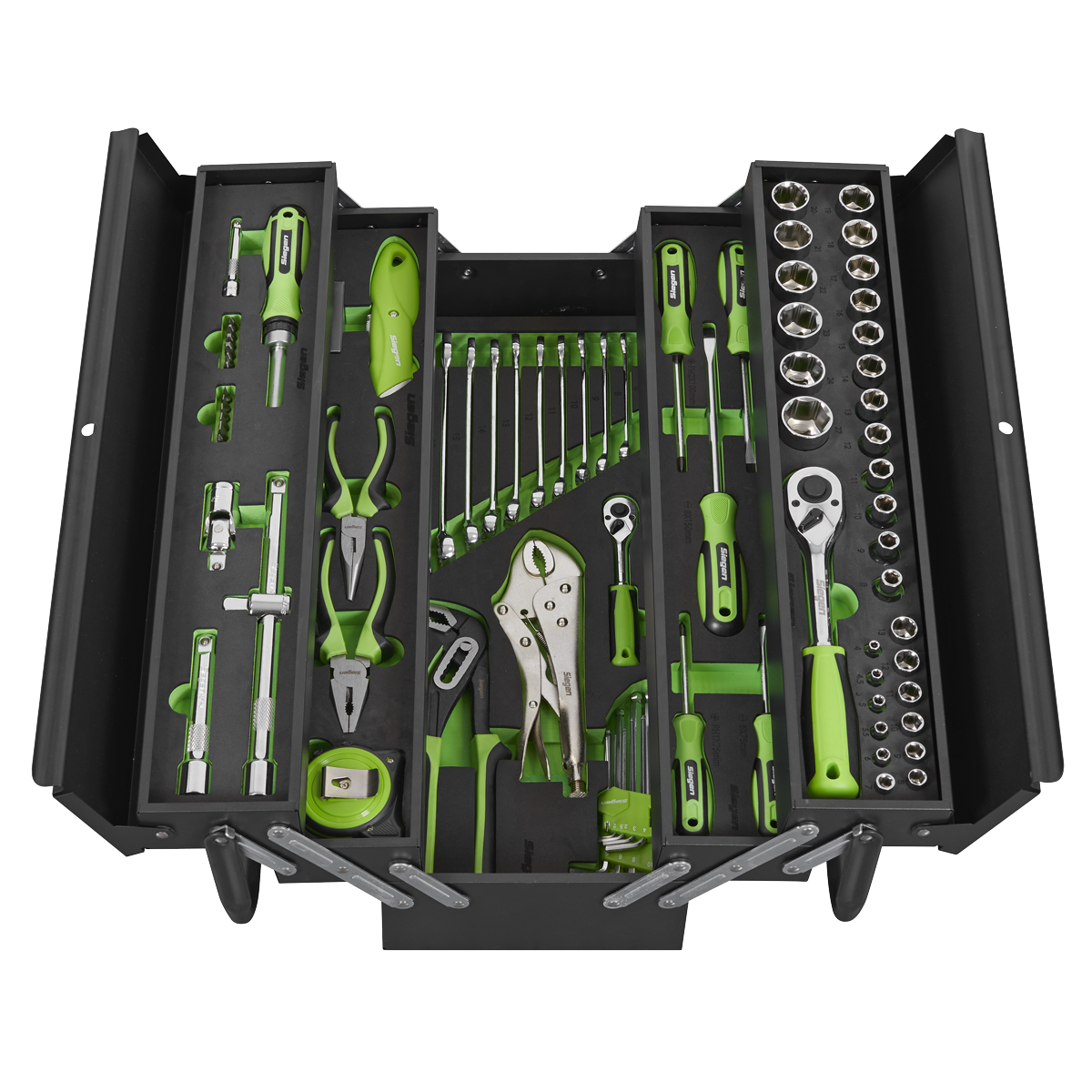 Siegen Cantilever Toolbox with 86pc Tool Kit