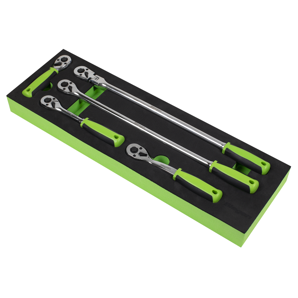 Siegen Ratchet Wrench Set with Flip Reverse 3/8"Sq Drive 5pc