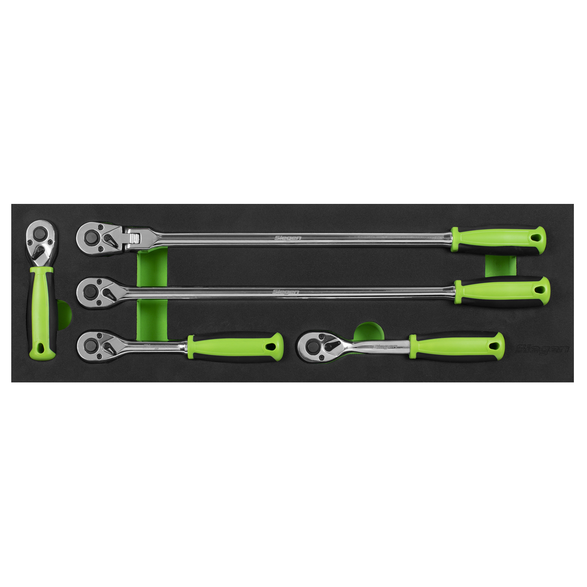 Siegen Ratchet Wrench Set with Flip Reverse 3/8"Sq Drive 5pc