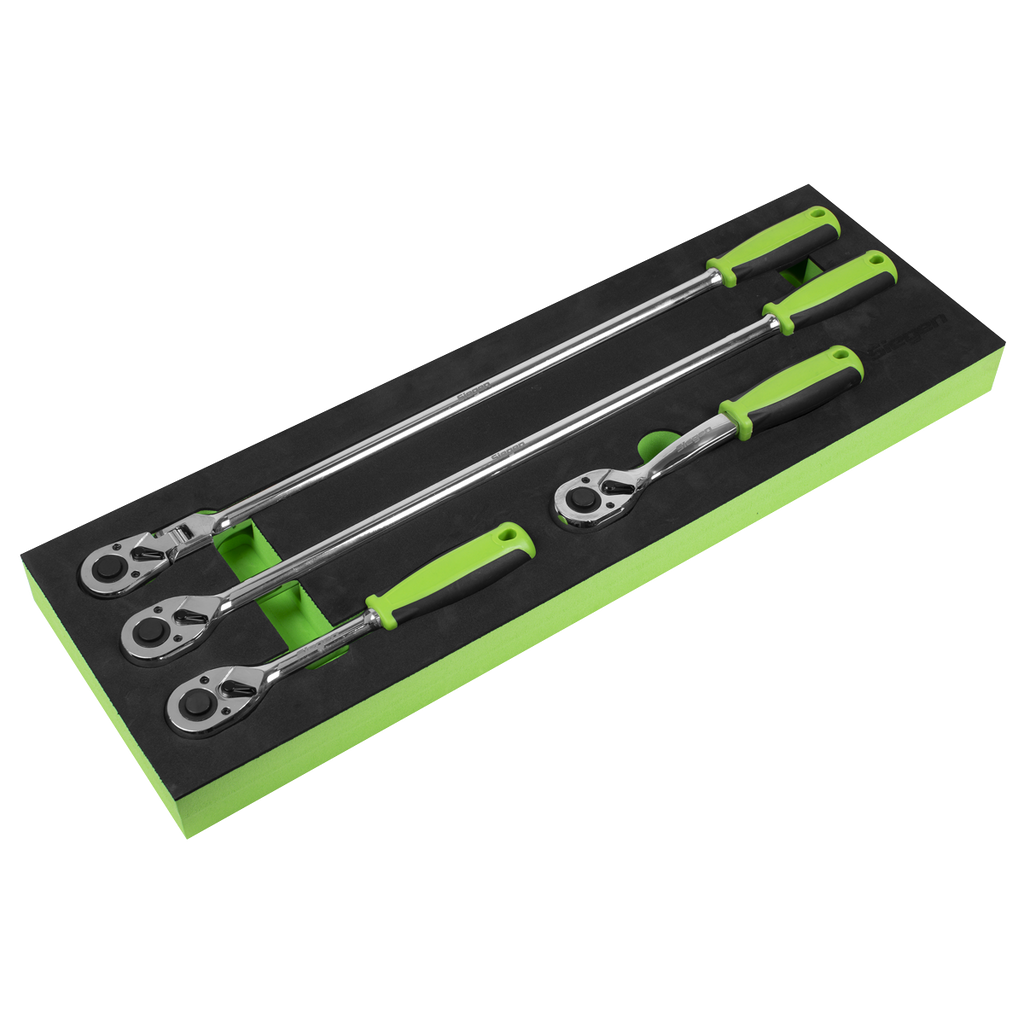 Siegen Ratchet Wrench Set with Flip Reverse 1/2"Sq Drive 4pc
