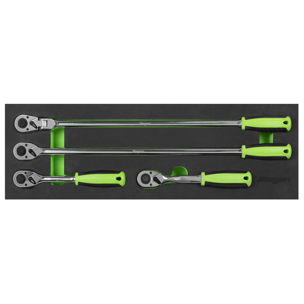 Siegen Ratchet Wrench Set with Flip Reverse 1/2"Sq Drive 4pc