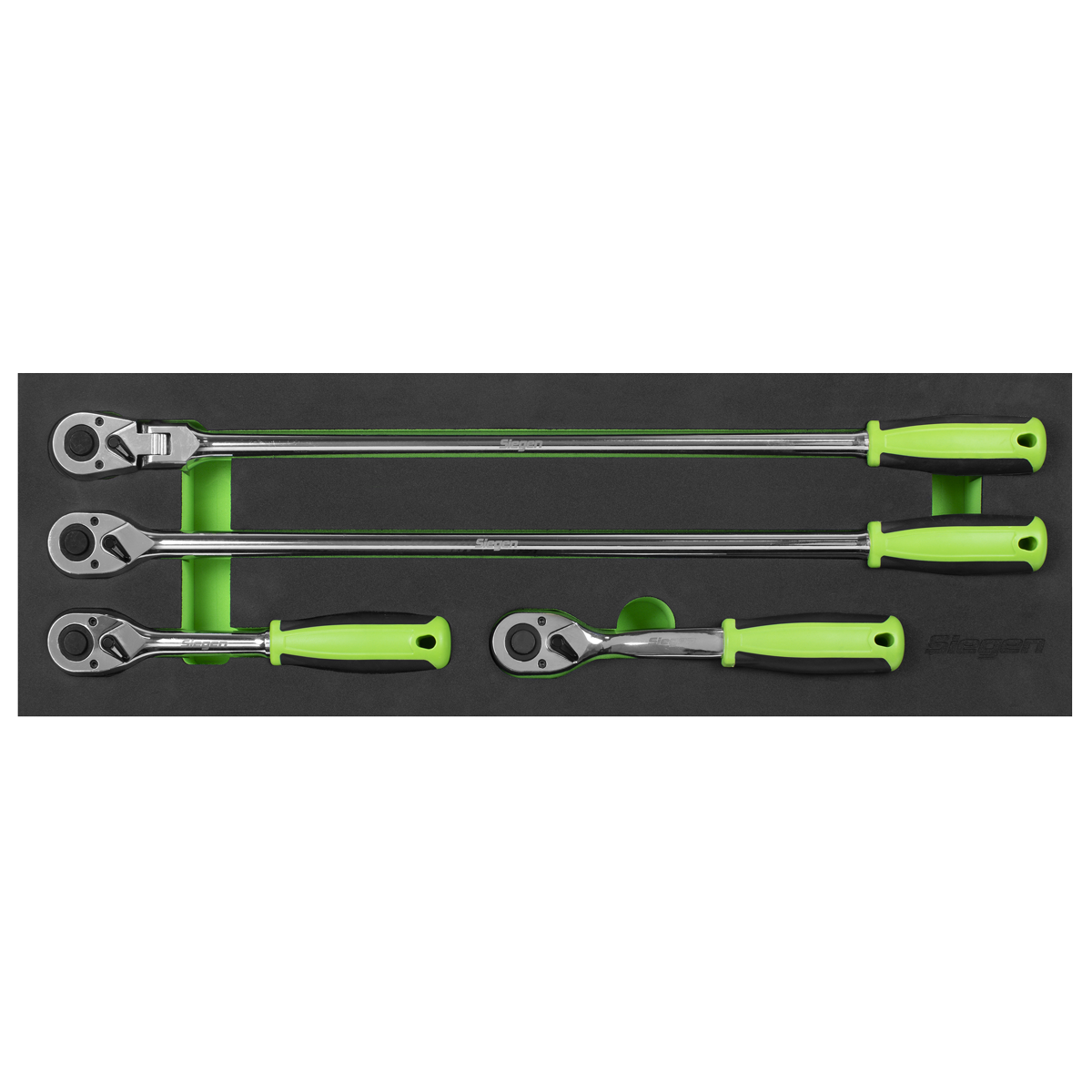 Siegen Ratchet Wrench Set with Flip Reverse 1/2"Sq Drive 4pc