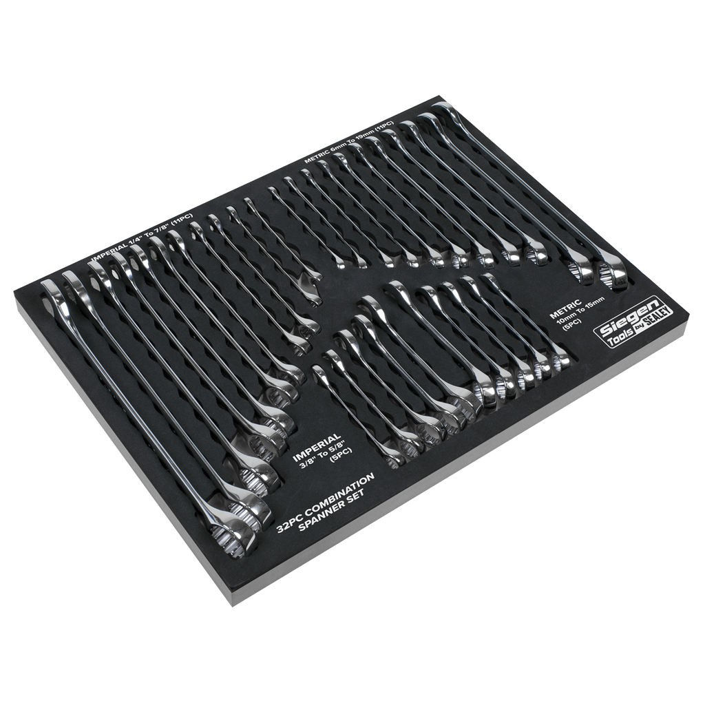 Siegen Metric/Imperial Combination Spanner Set 32pc