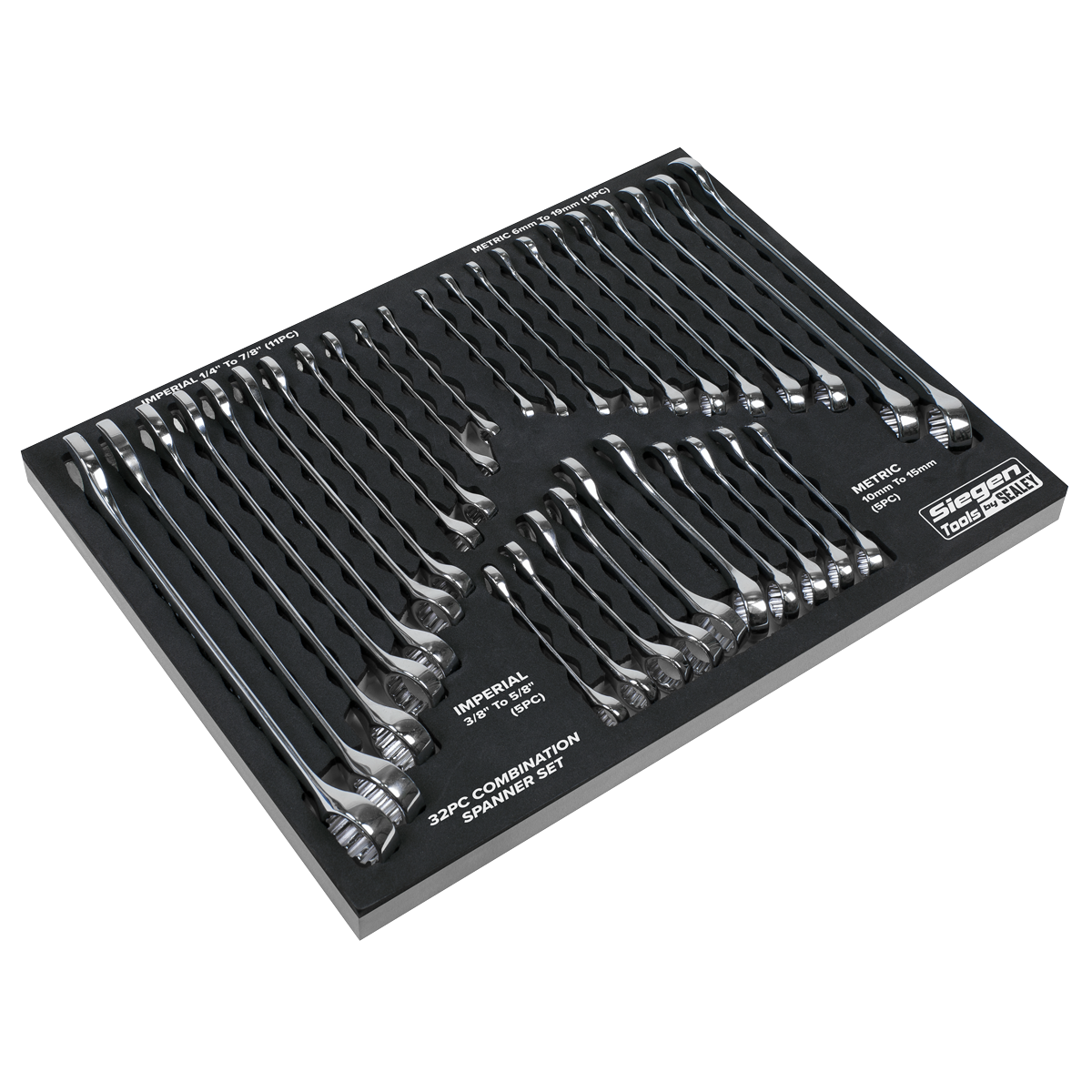 Siegen Metric/Imperial Combination Spanner Set 32pc