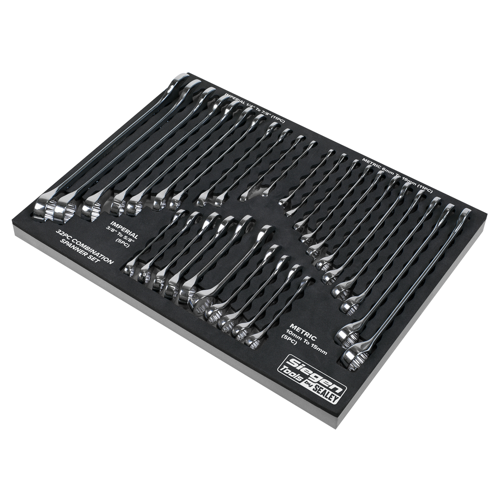 Siegen Metric/Imperial Combination Spanner Set 32pc