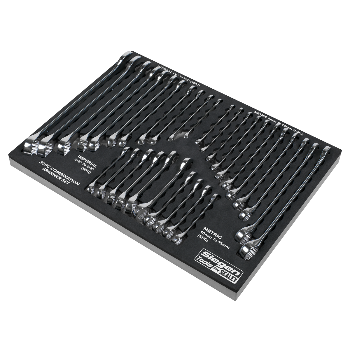 Siegen Metric/Imperial Combination Spanner Set 32pc