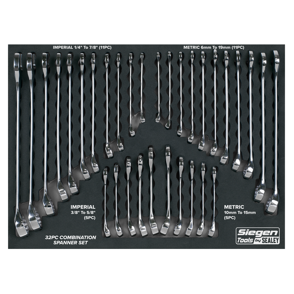 Siegen Metric/Imperial Combination Spanner Set 32pc