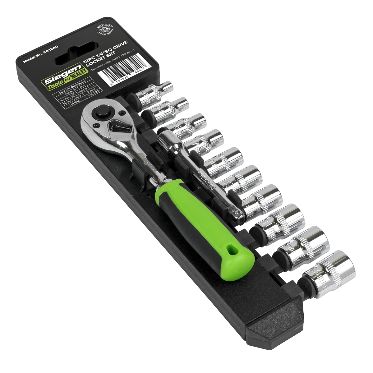 Siegen Socket Set 1/4"Sq Drive 12pc