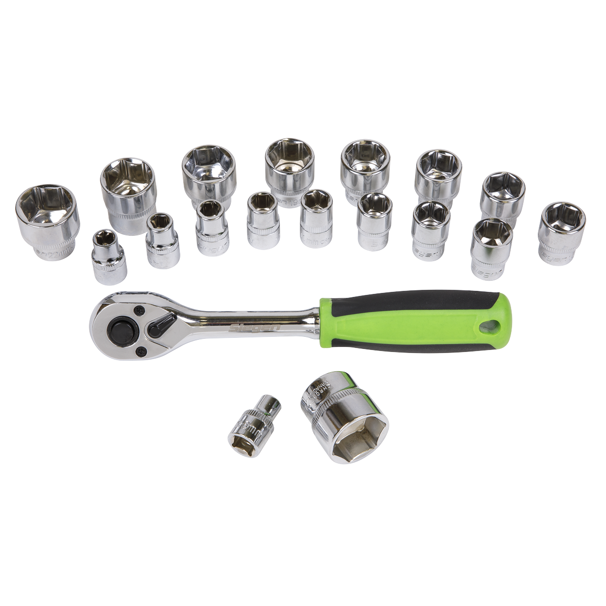 Siegen Socket Set 3/8"Sq Drive 19pc