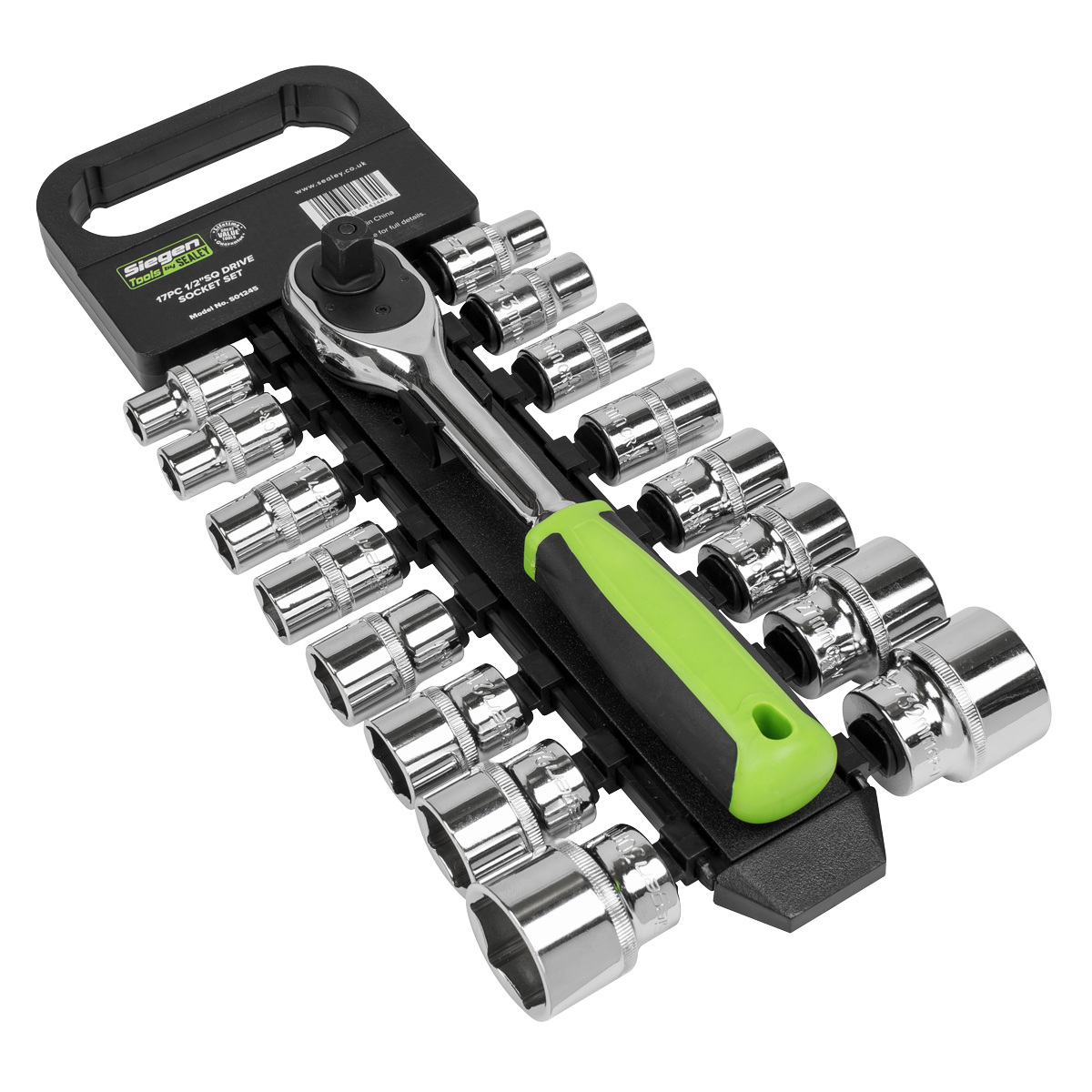 Sealey 17pc 1/2"Sq Drive 6pt WallDrive Socket Set - Metric - A