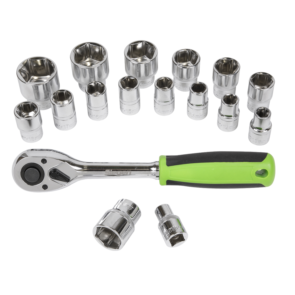 Siegen Socket Set 1/2in Sq Drive 17pc