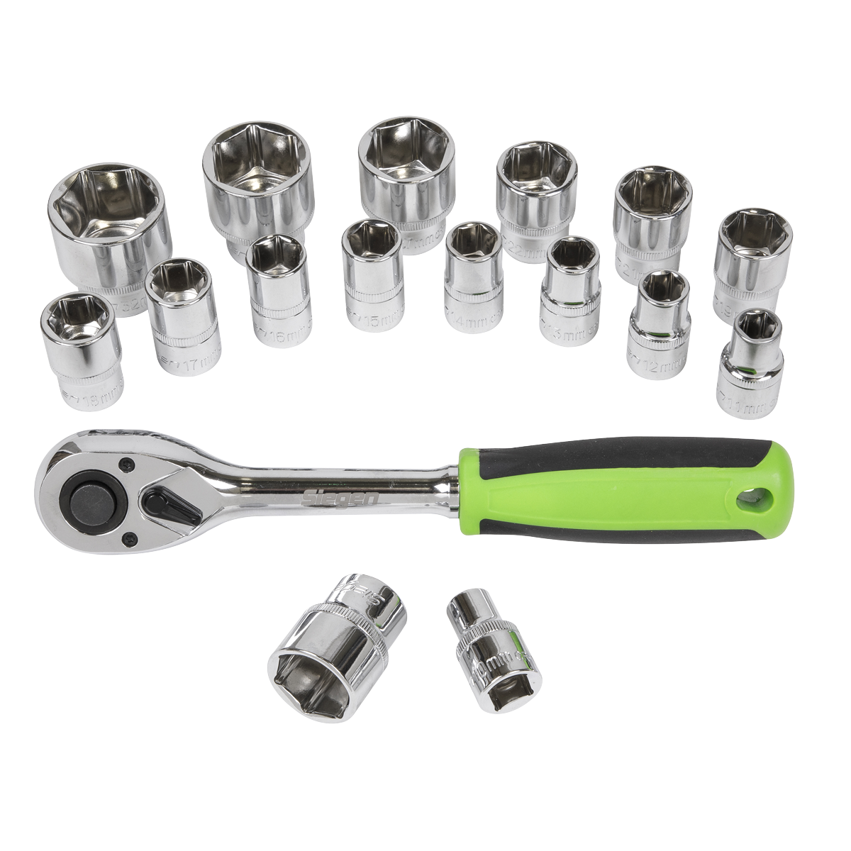 Siegen Socket Set 1/2in Sq Drive 17pc