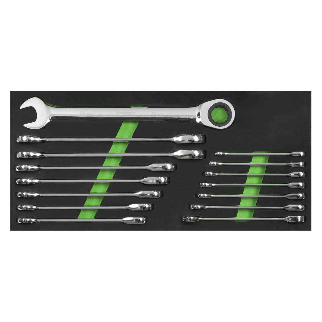 Siegen Combination Ratchet Spanner Set 15pc