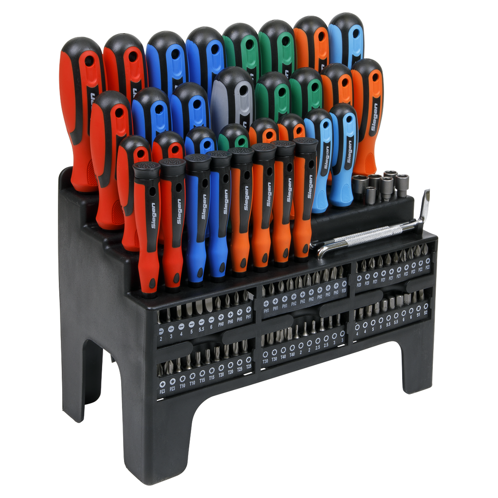 Siegen Screwdriver, Bit & Nut Driver Set 100pc